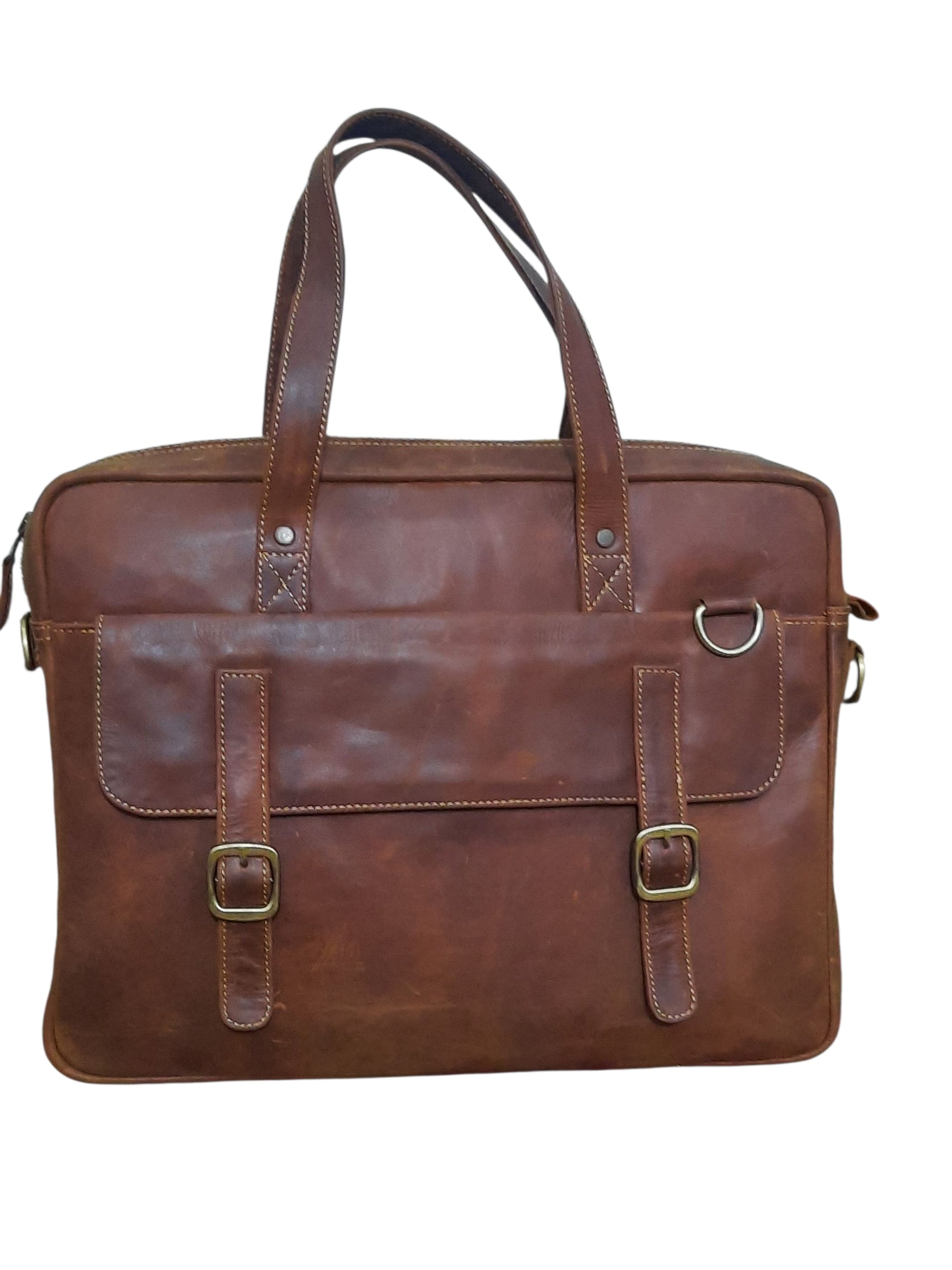 Vintage Brown Leather Laptop Bag