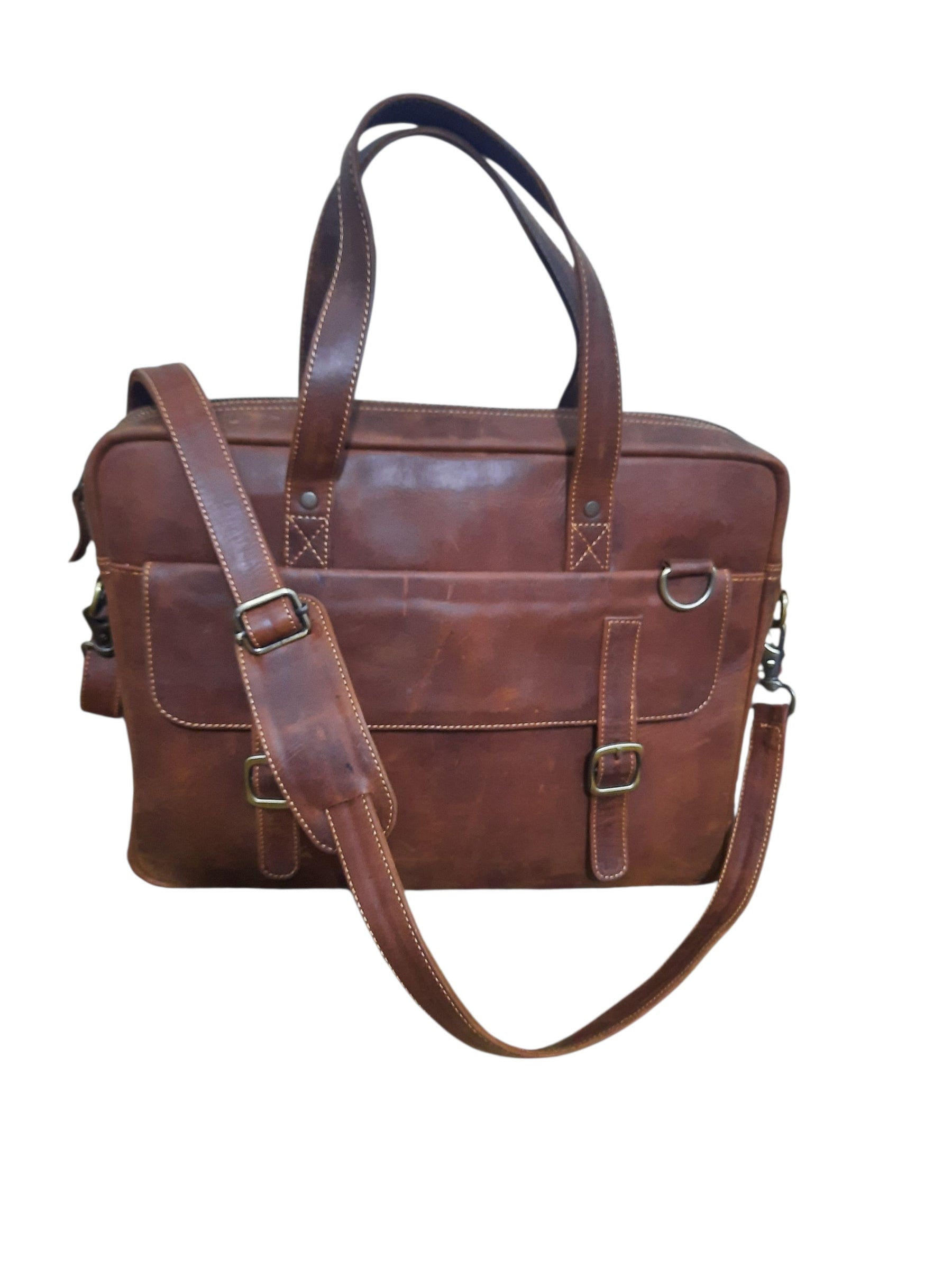 Vintage Brown Leather Laptop Bag