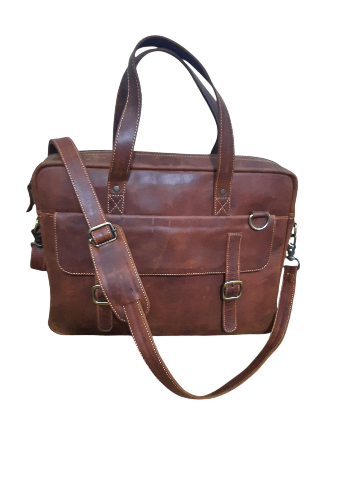 Vintage Brown Leather Laptop Bag