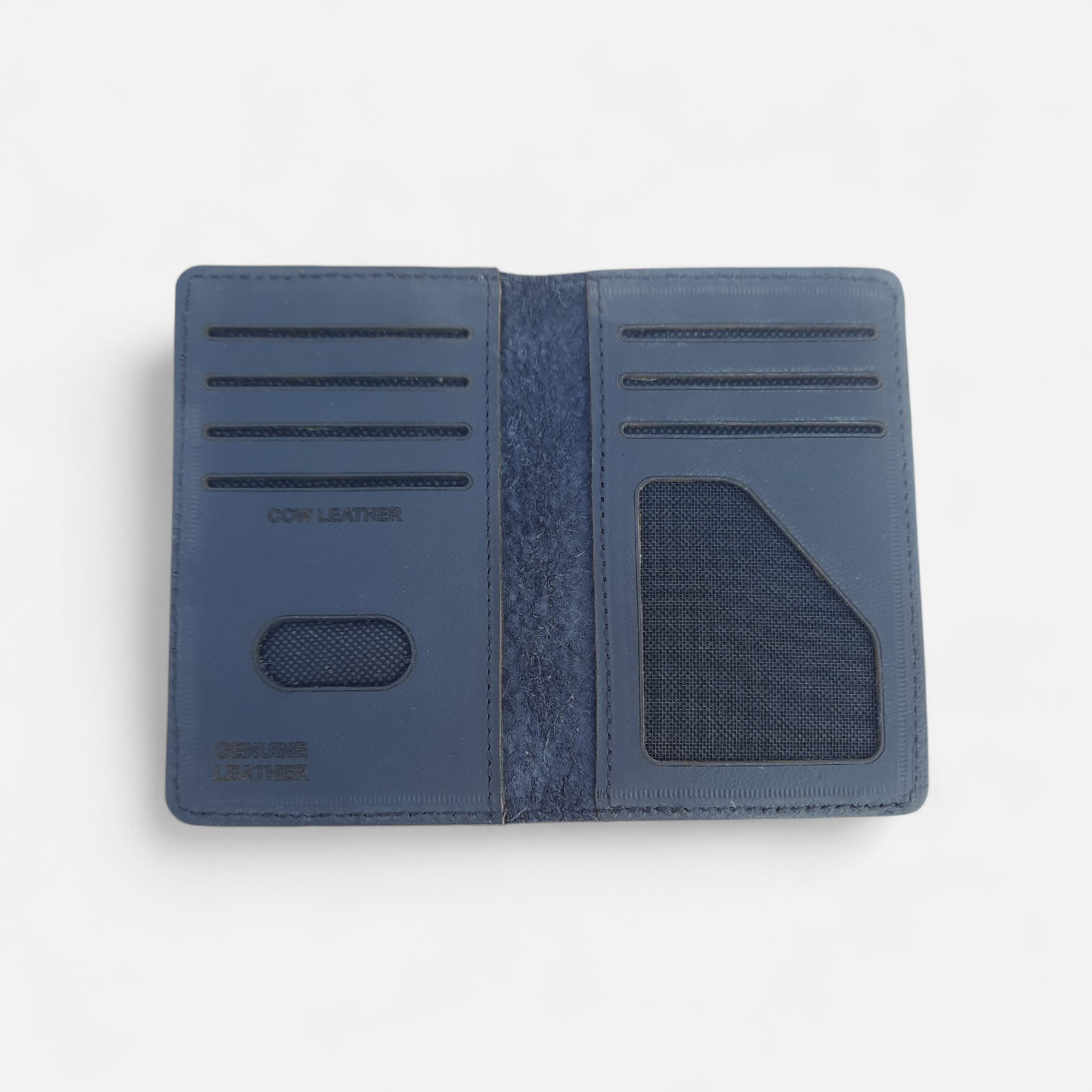 Leather navy blue card holder
