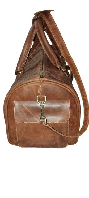 Vintage Leather Duffle Bag