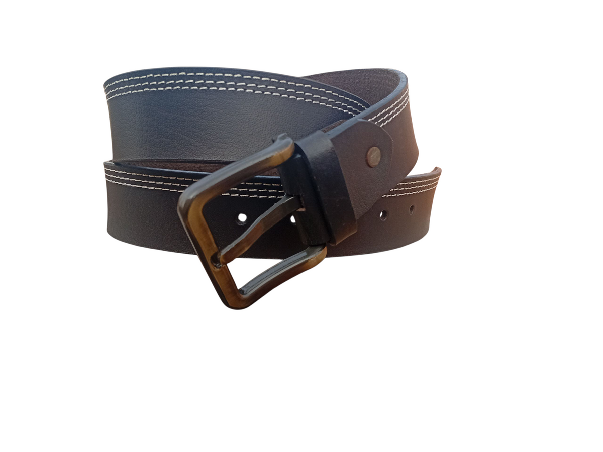 Double Thread Stitch Leather Belt