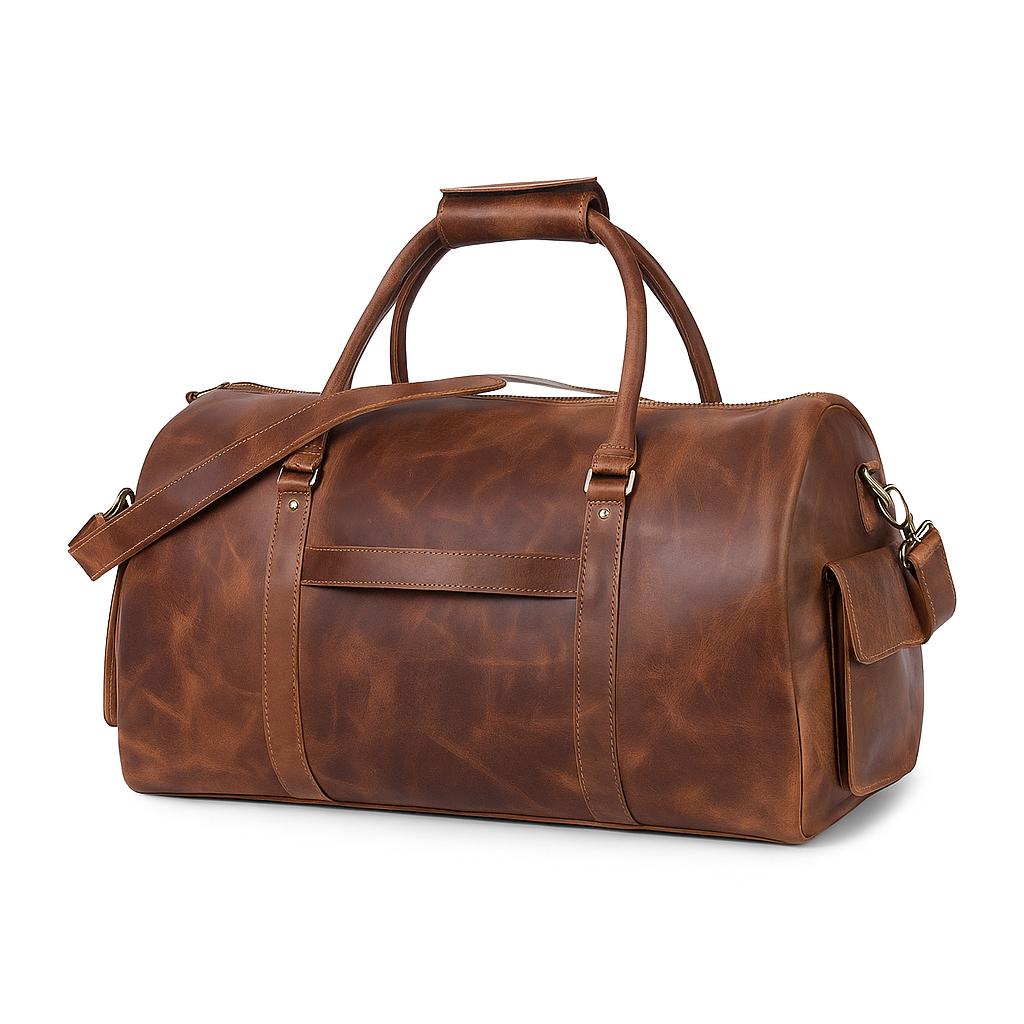 Vintage Leather Duffle Bag