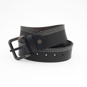 Double Thread Stitch Leather Belt